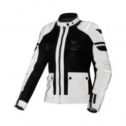 Macna Fluent Dames Night Eye Motorjas -Motoraccessoires Macna Fluent Women Night Eye zwart wit 57a7